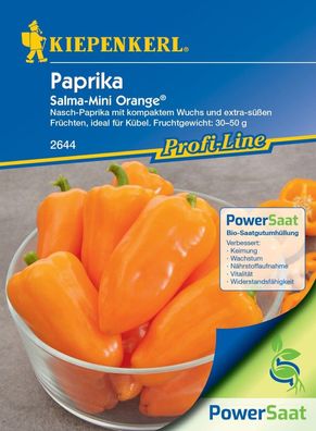 Snack-Paprika Salma-Mini Orange®, PowerSaat, kompakter Wuchs - Ideal für...