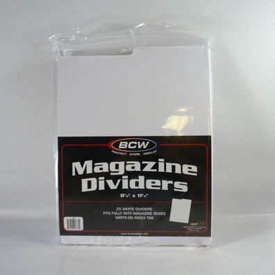 BCW Titeltrenner aus Plastik für Magazine (weiß) (25 Stück)