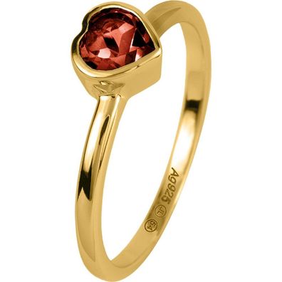 Jacques Lemans - Ring Sterlingsilber vergoldet mit Granat - SE-R157D