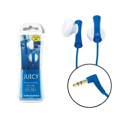 Kopfhörer Audio Technica ATH-J100 JUICY Blau In-Ear Ohrhörer 3,5mm Klinke