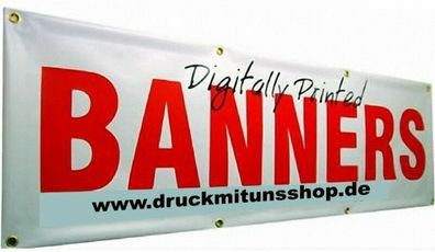 Jahrelang Haltbar! Werbebanner Werbeplane 300 cm x 70 cm mit Graphikservice!!