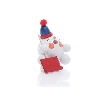 Räucherfigur Räucherschneeball mit Schneeschaufel Weiß BxHxT ca 7 x 9 x 7cm NEU