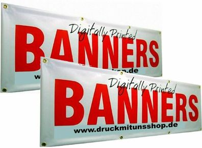 Jahrelang Haltbar 2 Stck. Qualitäts-Werbebanner farb. bedruckt 500 cm x 100 cm