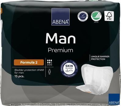 ABENA Man Formula 2 Inkontinenzeinlagen Für Männer Inkontinenz Premium 15 Stück