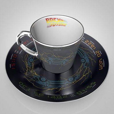 Back to the Future Geschirr-Set Tasse mit Teller - Mirror mug & plate set
