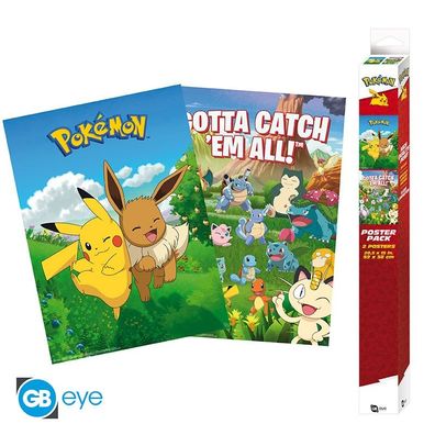 Pokemon Poster-Set: Chibi Posters - Environments (52 x 38 cm)
