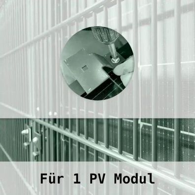 Zaun PV Montagepaket für 1 PV-Modul mit Montagematerial Schwarz M2B Solar Zaun