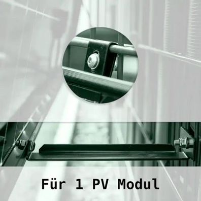 Zaun PV Montagepaket Angewinkelt für 1 PV-Modul Schwarz M3B Solar Zaun Montage