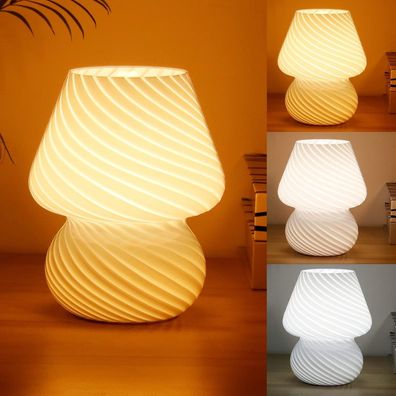 Pilz Tischlampe für Wohnzimmer LED Tischleuchte Nachttischlampe Schlafzimmer Dimmbar