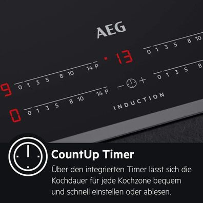 AEG IKE84441XB Autarkes Kochfeld / Induktion / Hob²Hood / Slider-Bedienung 80cm