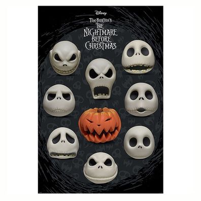 Nightmare Before Christmas Poster, Many Faces of Jack (76)