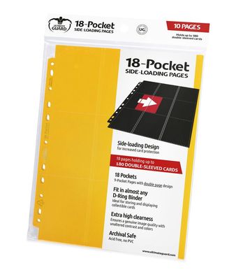 Ultimate Guard 18-Pocket Side-Loading Supreme Pages Standard Size Yellow (10)