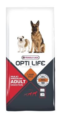 Versele Laga Opti Life Adult Digestion Hundefutter Lamm Medium & Maxi 12,5kg