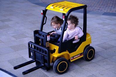 ES-Toys Kinder Elektrofahrzeug Gabelstapler Fernbedienung Musikfunktion Rot