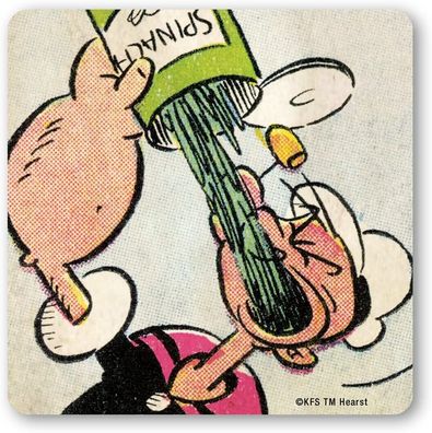 Popeye Untersetzer aus Kork (Coaster) Spinat