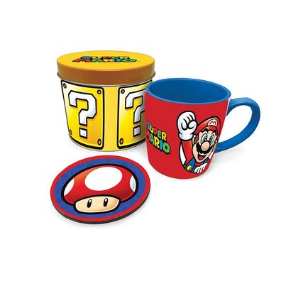 Super Mario Geschenkset Tasse mit Untersetzer