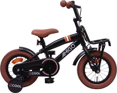 AMIGO Transport Fahrrad Kinder 2Cool 12 Zoll 20 cm Jungen Mattschwarz