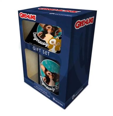 Gremlins Geschenkset Gizmo (Tasse, Untersetzer und Schlüsselanhänger)