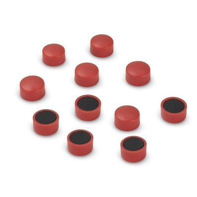 10 Magnete im rotem Kunststoffgehäuse 10 mm x 6 mm