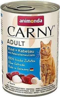 Animonda Cat Dose Carny Adult Rind & Kabeljau & Petersil. 6 x 400g (9,96€/ kg)