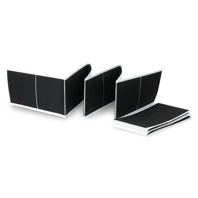 Klettbandpads selbstklebend 50 x 50 mm quadratisch 24 Stück schwarz