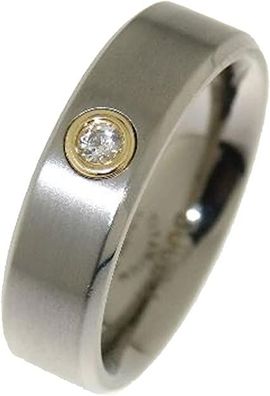 Boccia Damen-Ring Titan gold 1 Brilliant 0,05 Gr.52 0101-2452
