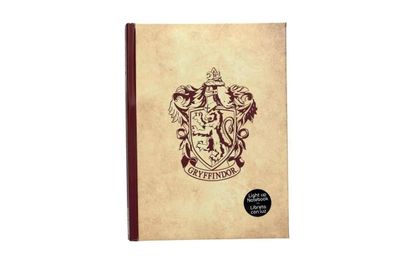 Harry Potter Notizbuch: Gryffindor Wappen mit Licht (DIN A5)