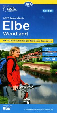 ADFC-Regionalkarte Elbe Wendland, 1:75.000, mit Tagestourenvorschla