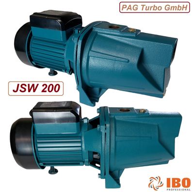 Gartenpumpe Kreiselpumpe JSW200 - 1800 Watt - 6000 L/ h - 5,3bar - 8m Ansaugtiefe
