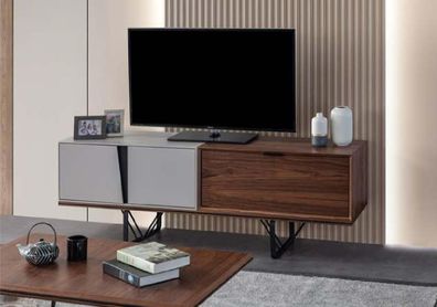 Wohnzimmer Sideboard TV Ständer RTV Lowboard Braun Holz Tisch Möbel
