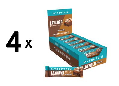 4 x Myprotein Layered Bars (12x60g) Triple Chocolate Fudge