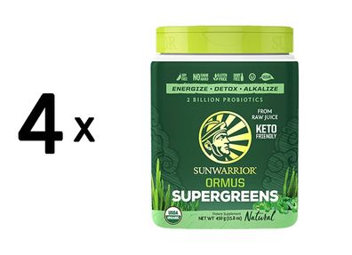 4 x Sunwarrior Ormus Super Greens Organic (450g) Natural