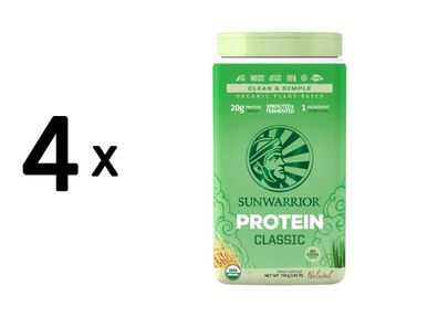 4 x Sunwarrior Protein Classic Organic (750g) Natural