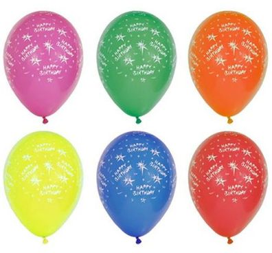 Luftballons Ø 29 cm farbig sortiert "Happy Birthday" 120 Stück