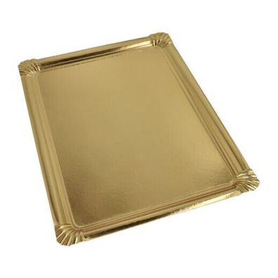 Servierplatten, Pappe, PET-beschichtet eckig 34 x 45,5 cm gold 90 Stück