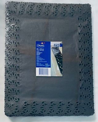 Duni Tortenspitzen 30 x 40 cm eckig black / schwarz 250 Stück Doilies Dentelles