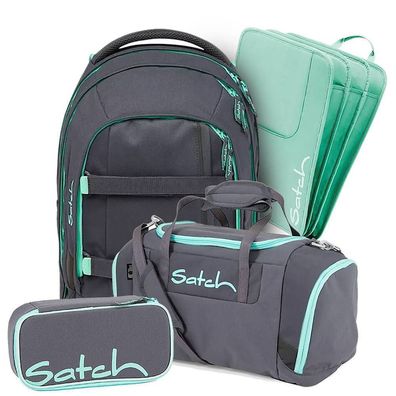satch pack Schulrucksack Set 4tlg, Mint Phantom + Mint, Mädchen & Jungen
