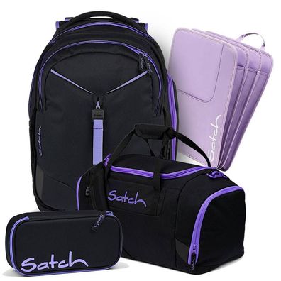 satch match Schulrucksack Set 4tlg, Purple Phantom + Light Rose, Mädchen & Jungen