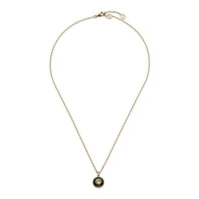 Gucci – YBB789340001 – Gucci Interlocking-Halskette aus Gelbgold, Onyx und Diamant