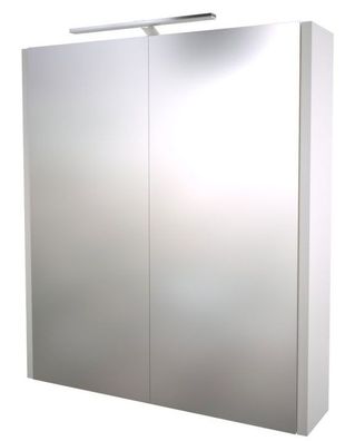 Bad - Spiegelschrank Bidar 04, Farbe: Weiß glänzend ? 65 x 60 x 12 cm (H x B x T