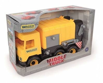 Wader Müllwagen gelb 42 cm Middle Truck in a box