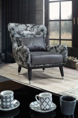 Wohnzimmer Sessel Polster Sitzer Modern Design Schlangen Stil Bezug