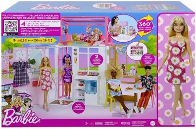 Mattel - Barbie House With Doll Fully Furnished - Mattel HCD48 - (Spielw...