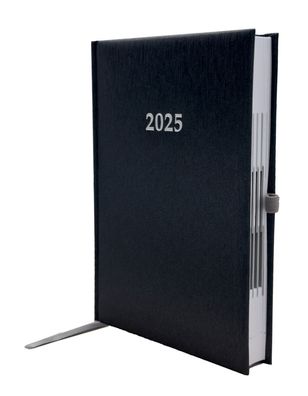 2025 ADINA Buchkalender Chefplaner A5 anthrazit-metallic 1 Tag 1 Seite auch sonntags