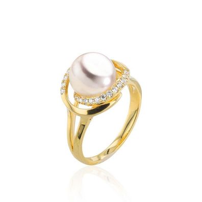 Luna-Pearls - 005.1100 - Ring - Damen - 750 Gelbgold - Akoya-Zuchtperle 9-9.5 mm