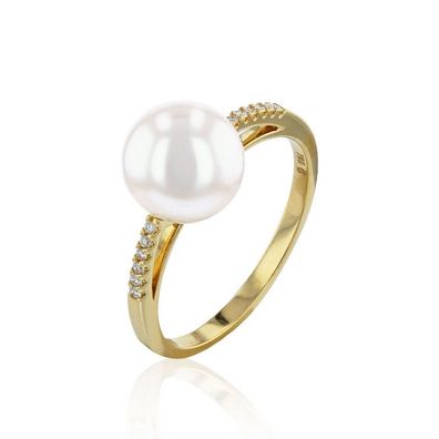 Luna-Pearls - 005.1061 - Ring - Damen - 750 Gelbgold - Brill. H-SI 0.06ct