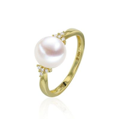 Luna-Pearls - 005.1057 - Ring - Damen - 585 Gelbgold - Brill. H-SI 0.05ct