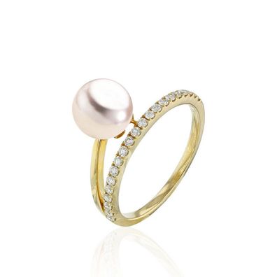 Luna-Pearls - 005.1027 - Ring - Damen - 585 Gelbgold - Akoya-Zuchtperle 7.5-8mm