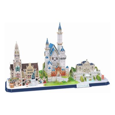 Revell - 3D Puzzle - Bayern Skyline (178 Teile) Bavaria Neuschwanstein Rathaus
