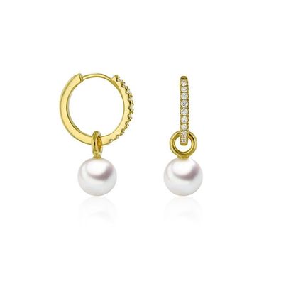 Luna-Pearls - 312.1615 - Creolen - Damen - 750 Gelbgold - Akoya-Zuchtperle 5.5-6mm